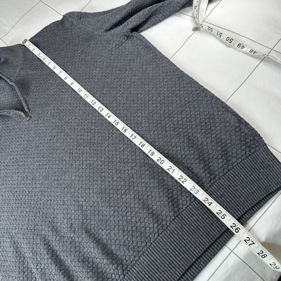 Luchiano Visconti Sweater Mens Large Gray Sports Edition Quarter Zip Knit Casual - Picture 8 of 8
